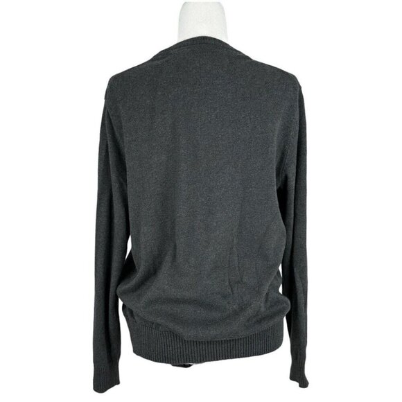 Tommy Hilfiger Women’s Dark Gray V-Neck Y2K Designer Knit Sweater M/C42 - Picture 4 of 11